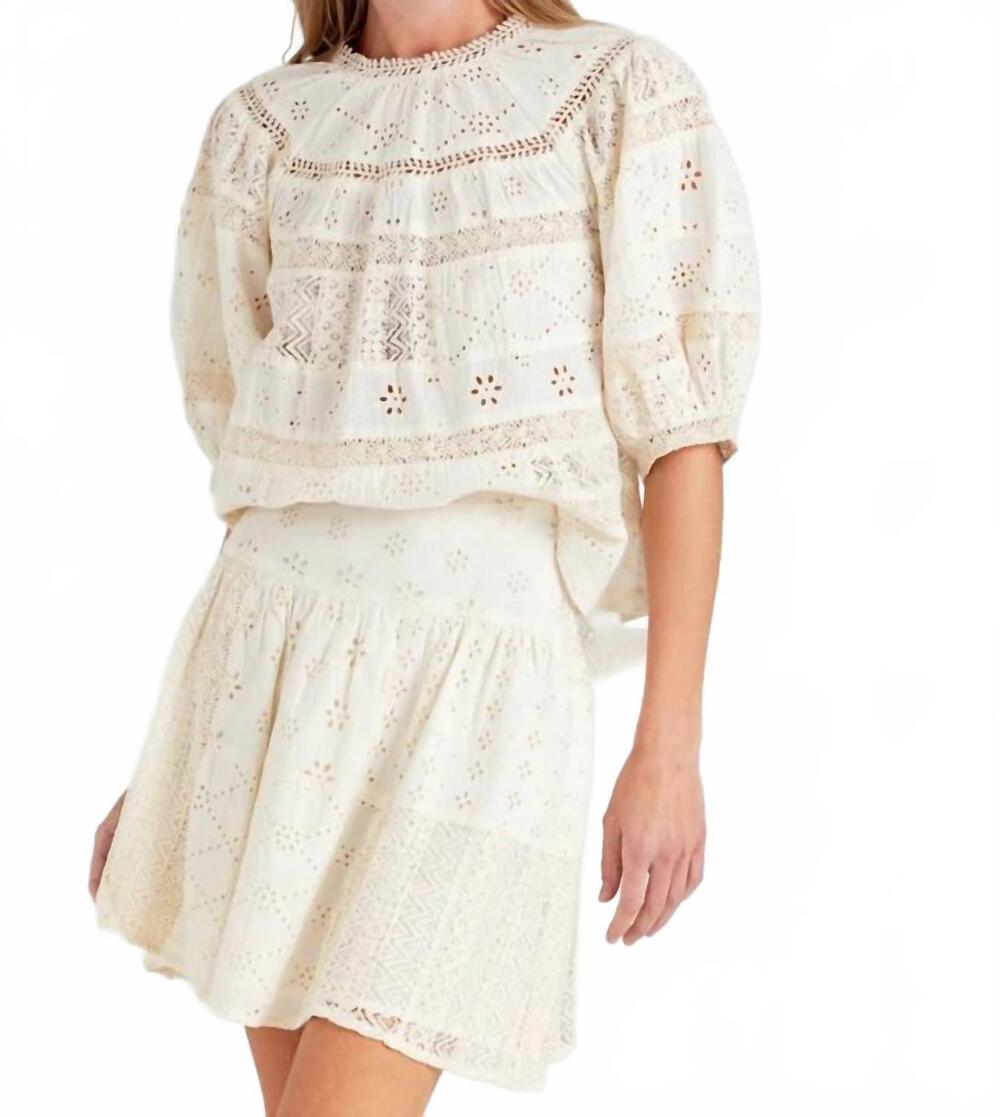 NEW SUNDAYS dureya top in moonbeam eyelet